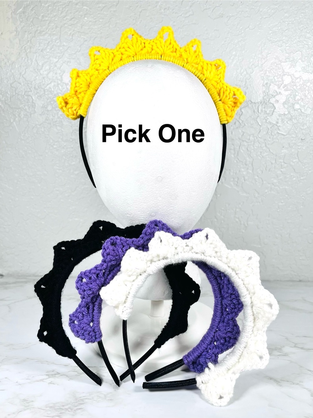 Crochet Crown Headband - Pick One